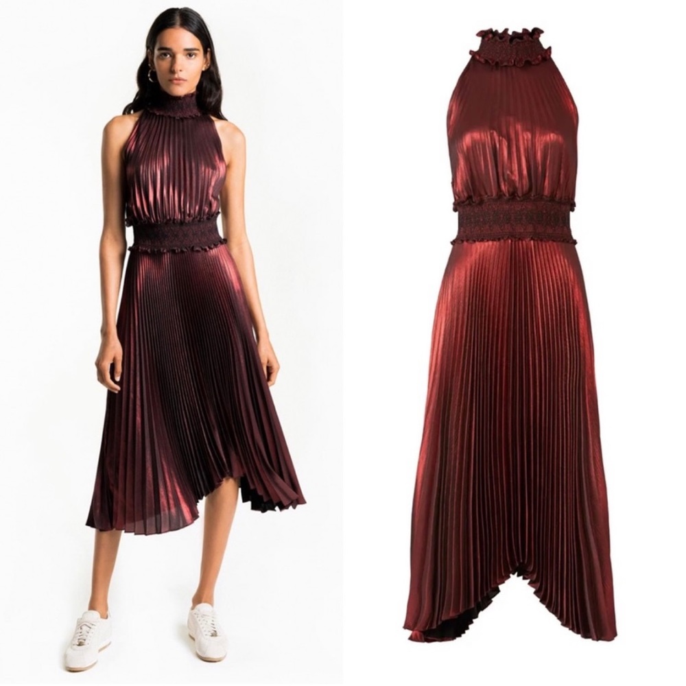 NWT A.L.C. Scarlett Kravitz Dress Midi Metallic